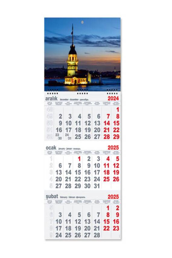 2025 Gemici Takvimi Göstergeli 3 Parça Spiralli - 3