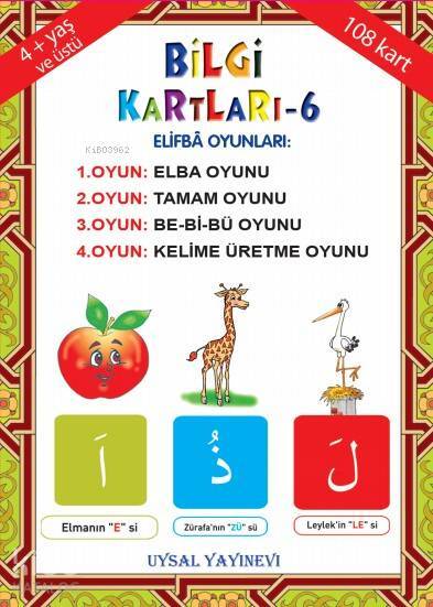 Bilgi Kartları - 6 (4+ Yaş) Elifba Oyunları - 1