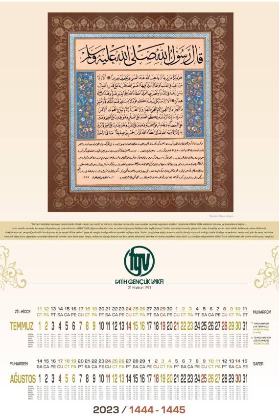 Mevlana Büyük Boy Hat Takvimi 6 Yapraklı 2026 - 3