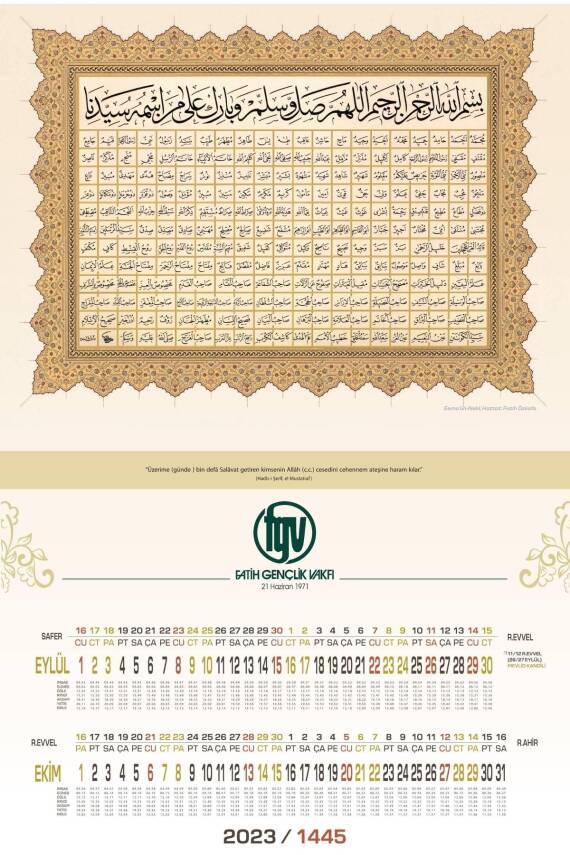 Mevlana Büyük Boy Hat Takvimi 6 Yapraklı 2026 - 4