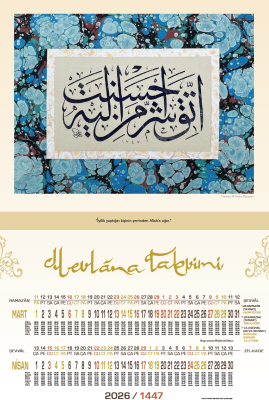 Mevlana Büyük Boy Hat Takvimi 6 Yapraklı 2026 - Mevlana Takvim & Promosyon (1)