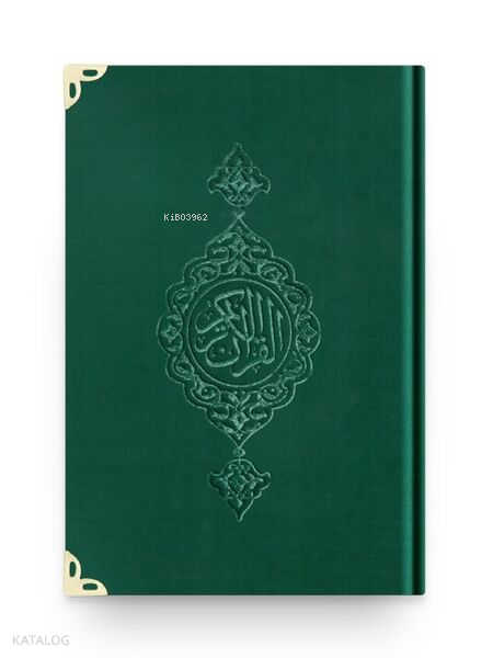 Çanta Boy Kadife Kuran-ı Kerim (Zümrüt Yeşil-Yaldızlı-Mühürlü) - 2