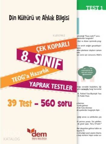 Din Kültürü ve Ahlak Bilgisi 8. Sınıf Teoga Hazırlık Yaprak Testler Çek Koparlı 39 Test - 560 Soru - 1