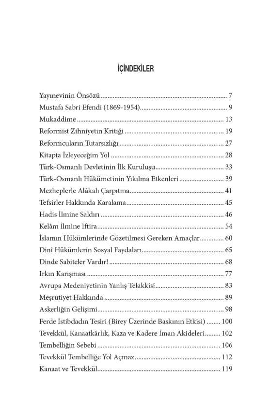 Dini Müceddidler (Reformist Zihniyetin Kritiği) - Şeyhülislam Mustafa Sabri Efendi - 4