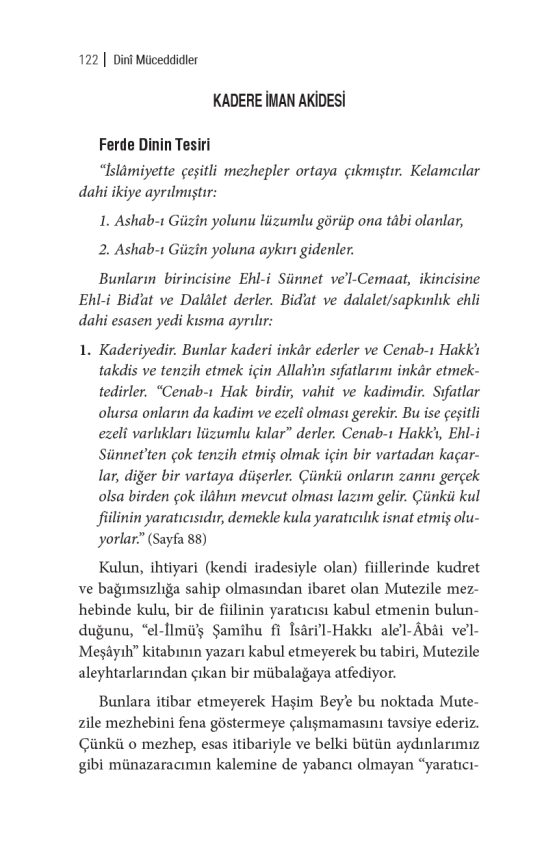 Dini Müceddidler (Reformist Zihniyetin Kritiği) - Şeyhülislam Mustafa Sabri Efendi - 6