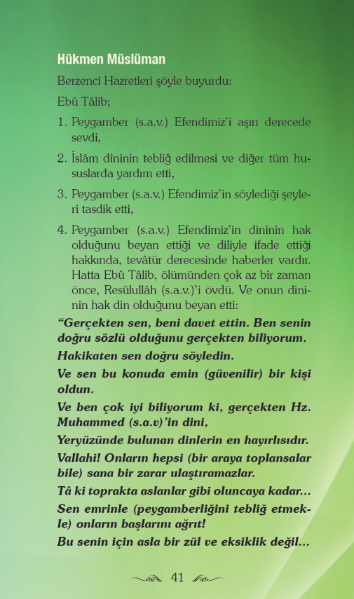 Ehli Beyt´in Fazileti Ve Ebu Talib´in Akibeti - Ömer Faruk Hilmi - 11