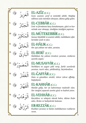 Esmaü’l-hüsna ve Esmaü’n-Nebi - 3