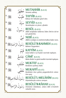 Esmaü’l-hüsna ve Esmaü’n-Nebi - 5