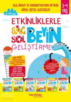 Etkinliklerle Sağ Beyin Sol Beyin Geliştirme (3-4 Yaş) (6 Kitap Takım) - Hayy Kitap (1)