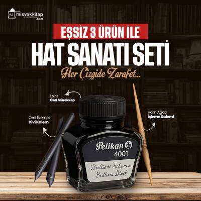 Divit Kalem Seti (Özel Ahşap İşleme Divit + Divit Ucu + Siyah Pekilan Mürekkep 4001) - Misvak Dağıtım