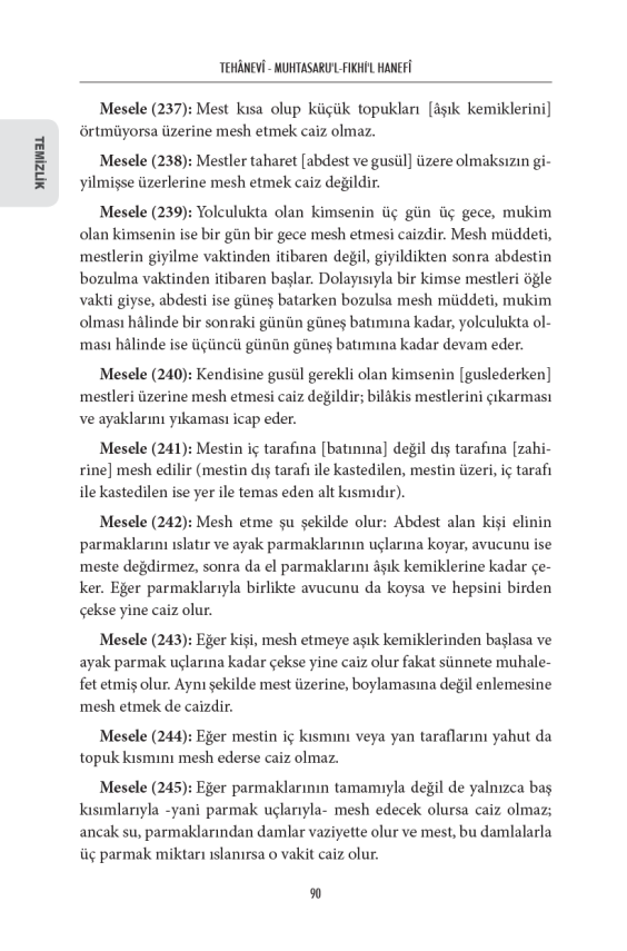 Hanefi İlmihali (Muhtasarul Fıkhul Hanefi Tercümesi) (Ciltli) - 6
