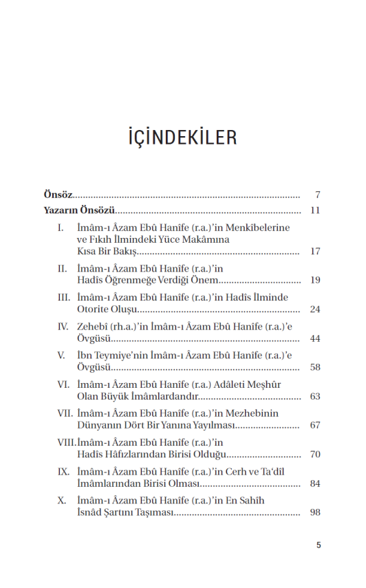 İmam-ı Azam Ebü Hanife (R.A.)’İn Hadis İlmindeki Yeri - 3