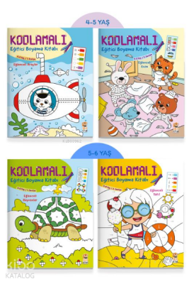 Kodlamalı Eğitici Boyama Seti - 4 Kitap Takım - 1