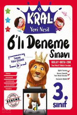 Kral Yeni Nesil 6’lı Deneme Sınavı (3. Sınıf) - Damla Yayınevi