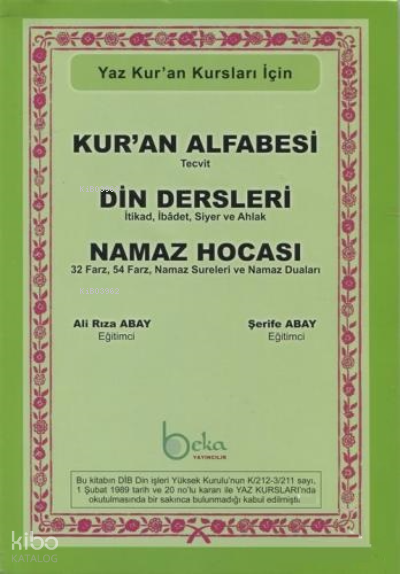 Kuran Alfabesi Tecvitli, Din Dersleri, Namaz Hocası (Yeşil Elifba) - Yaz Kuran Kursları İçin - 1
