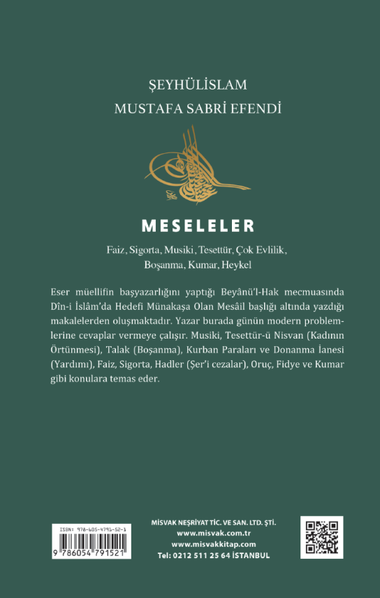 Meseleler - Şeyhülislam Mustafa Sabri Efendi - 2