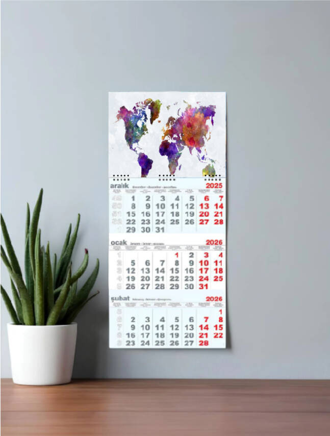 Mevlana 1 Spiralli Gemici Takvimi 2026 Dünya Temalı - 2