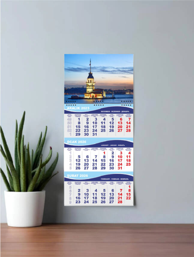 Mevlana 1 Spiralli Gemici Takvimi 2026 Kız Temalı (Orta Boy) - 1