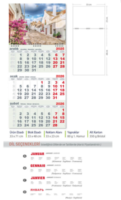 Mevlana 1 Spiralli Gemici Takvimi 2026 İtalya Temalı - Misvak Kitap