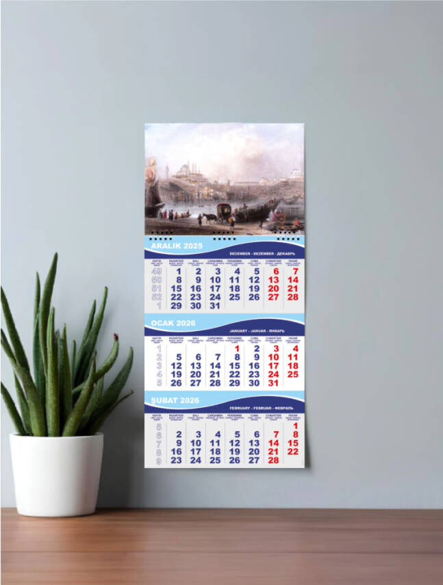 Mevlana 1 Spiralli Gemici Takvimi 2026 Sultanahmet Temalı (Orta Boy) - 1