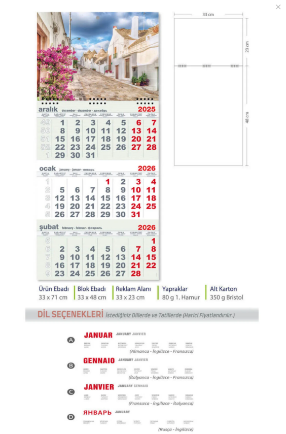 Mevlana 3 Spiralli Gemici Takvimi 2026 Fas Temalı - 2