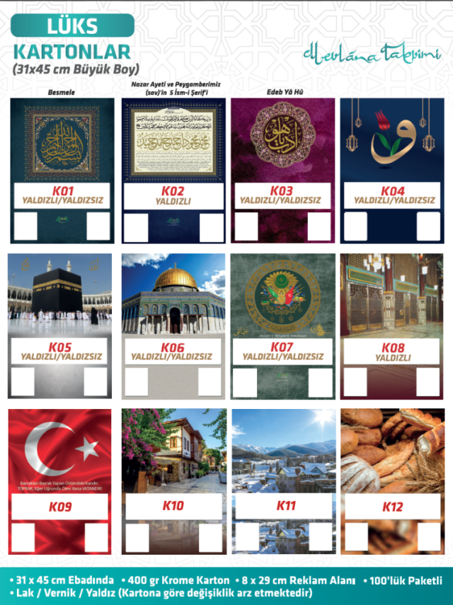 Mevlana Takvim Kartonu - 1