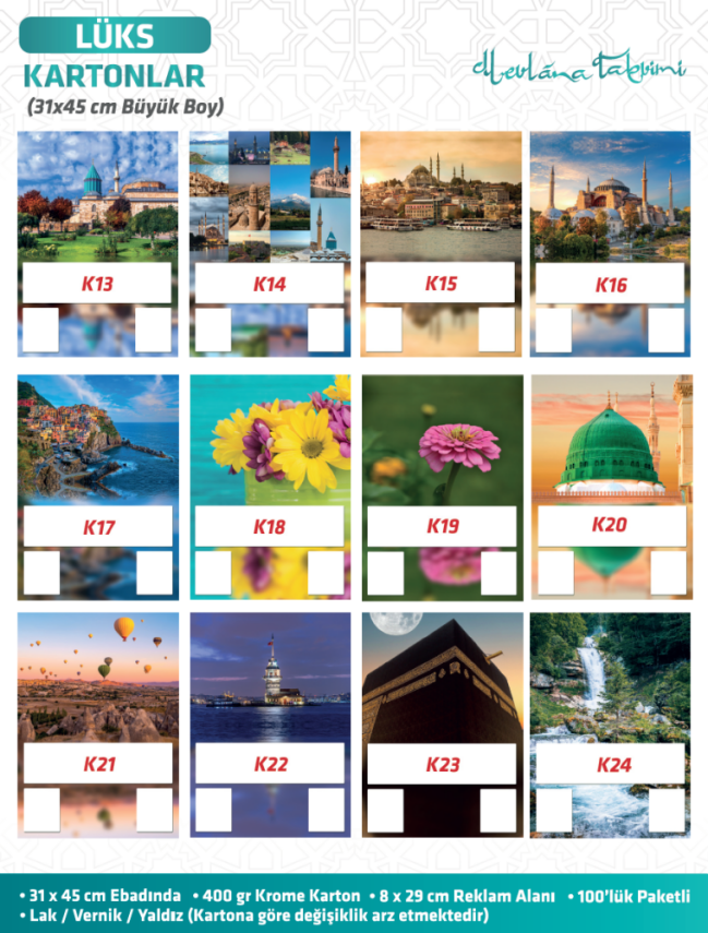 Mevlana Takvim Kartonu - 2