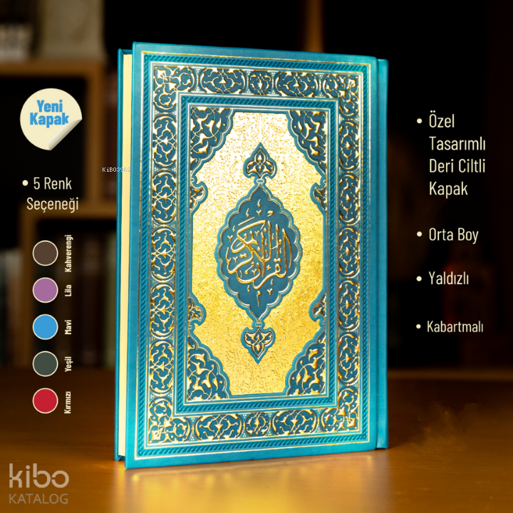 Mushafı Şerif Orta Boy 2 RenkMavi, Özel Tasarım - 1