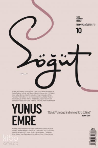 Söğüt - Türk Edebiyatı Dergisi Sayı 10 Temmuz - Ağustos 2021 - 1