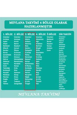 Mevlana Yapraklı Blok Duvar Takvimi 3. Bölge 2025 - 2