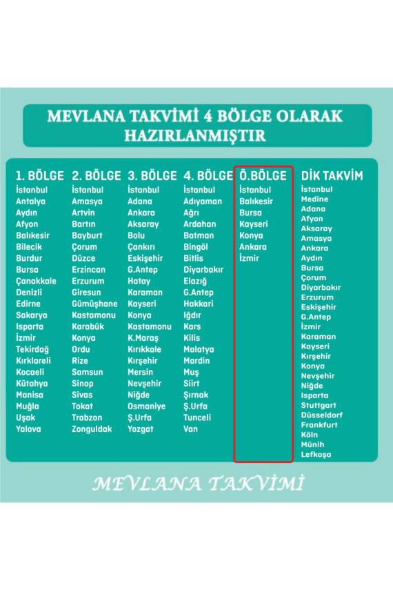 Mevlana Takvimi Yapraklı Blok Duvar Takvimi Özel Bölge 2025 - 2
