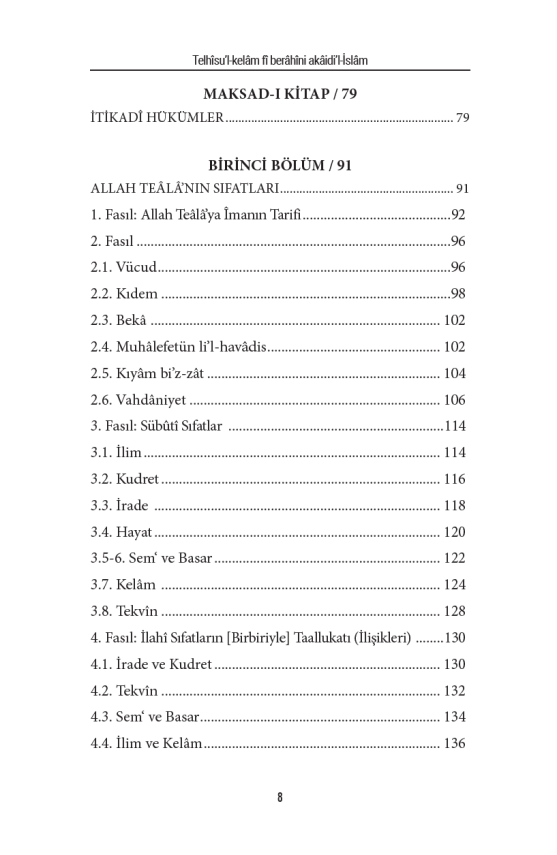 Delilleriyle Akaidin Özü (Telhisü’l Kelam Tercümesi) - 5