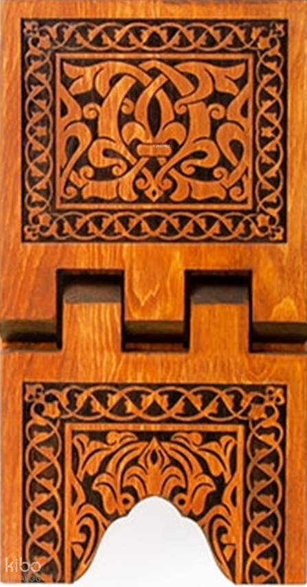 TS006-Selçuklu Yakma Desenli Ahşap Rahle - Mini Boy - 1