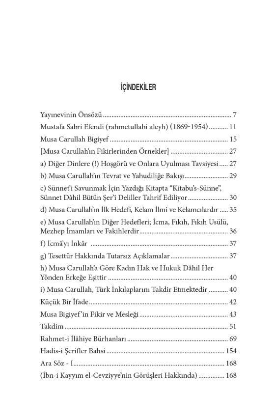 Yeni İslam Müctehidlerinin Kıymeti İlmiyyesi (Musa Carullah Bigiyef’e Reddiye) - Şeyhülislam Mustafa Sabri Efendi - 4